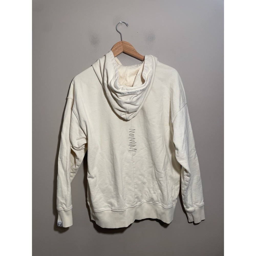 Venque 99% Normal 1% Amoo Hoodie Sweatshirt Men's Small Embroidered Cream - Picture 3 of 8